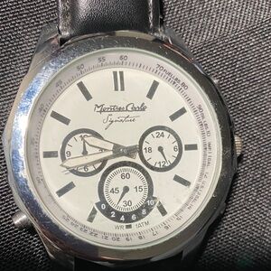 Signature Black and Silver Chronograph Watch